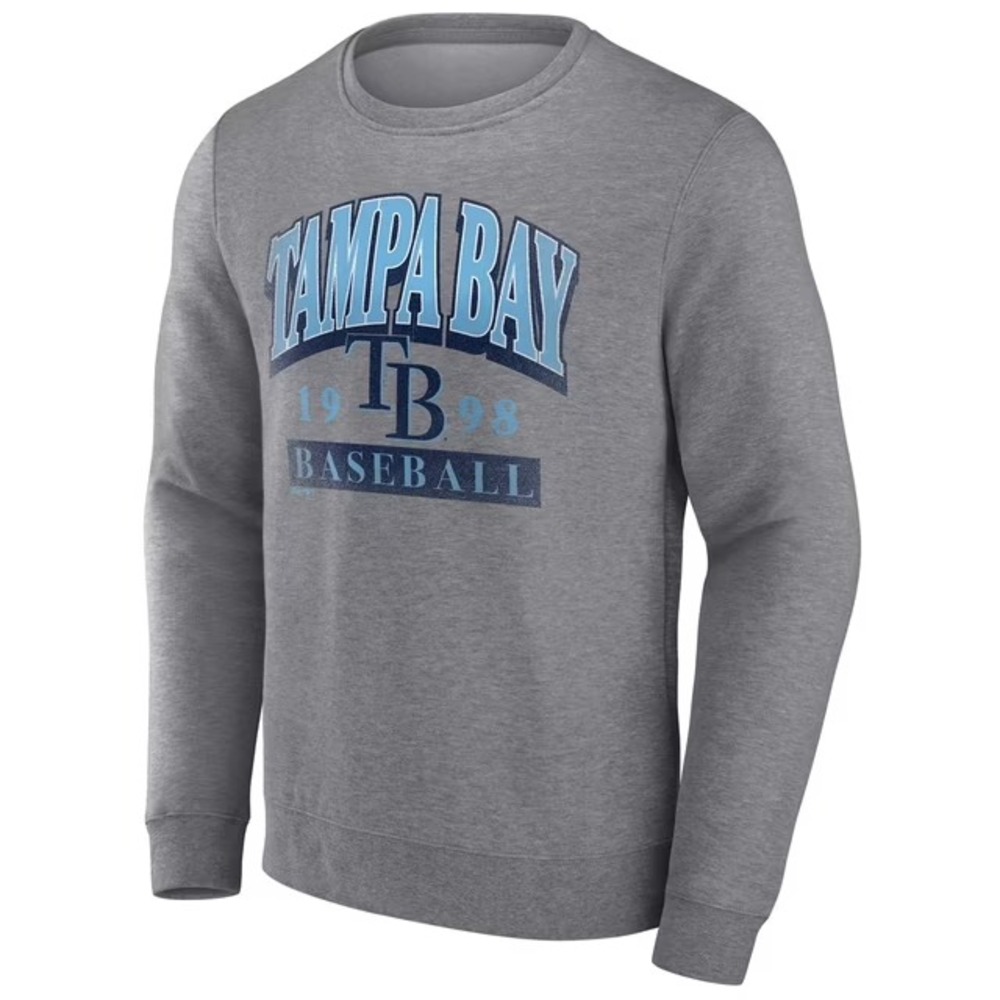 CSA MLB Tampa Bay Rays Mens Fleece Crewneck Sweatshirt Grey Medium NWT
